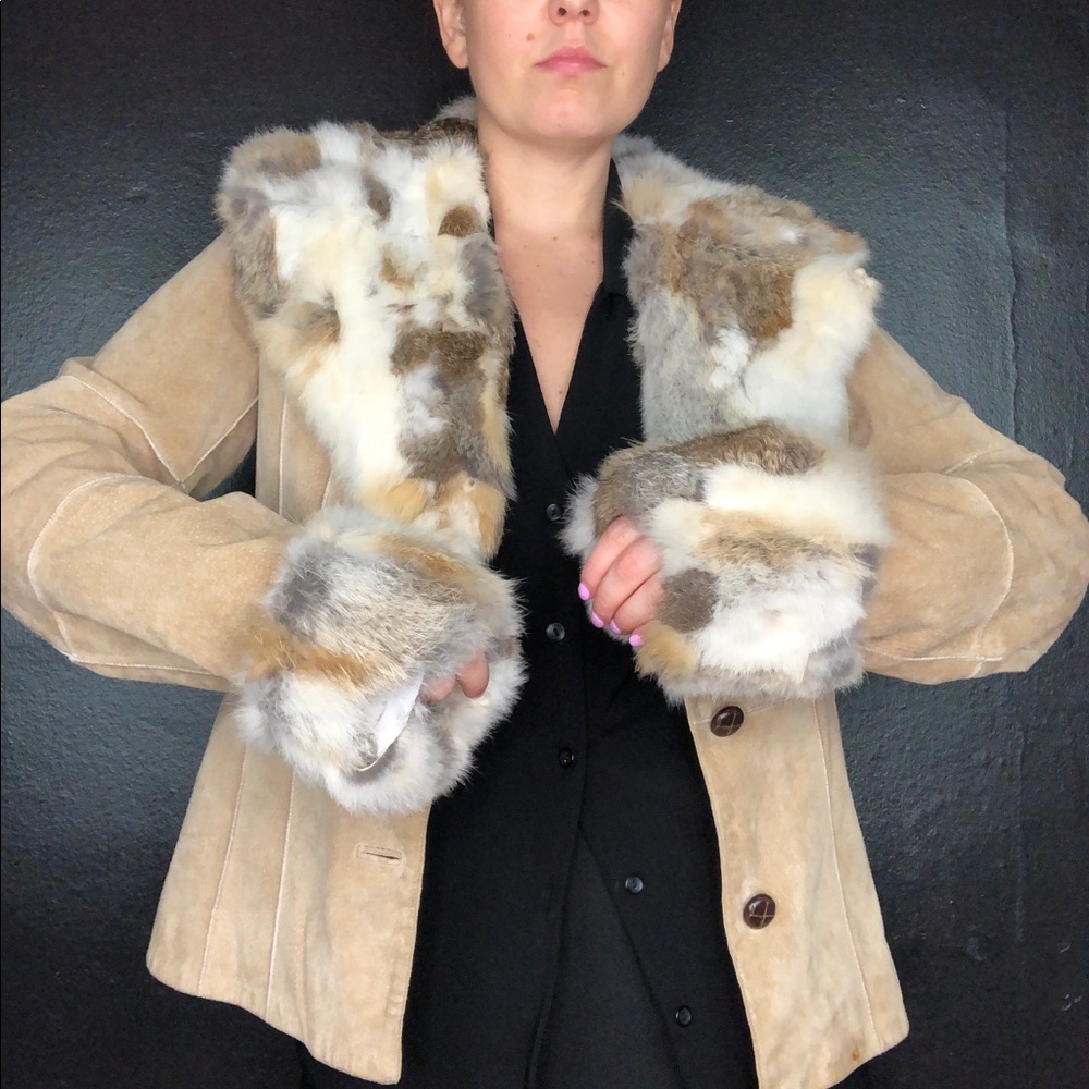 Wilson’s leather fur trim jacket